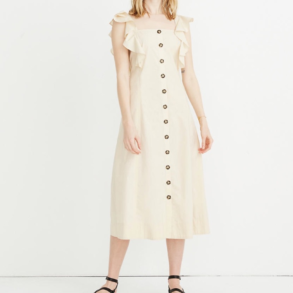 NWT Madewell Princess Seamed Midi Dress